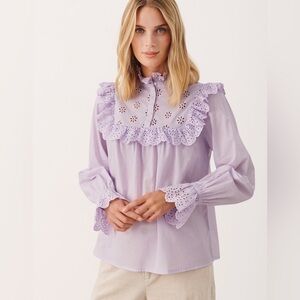 💜 Part Two Lavender Eyelet Ruffle Blouse 💜